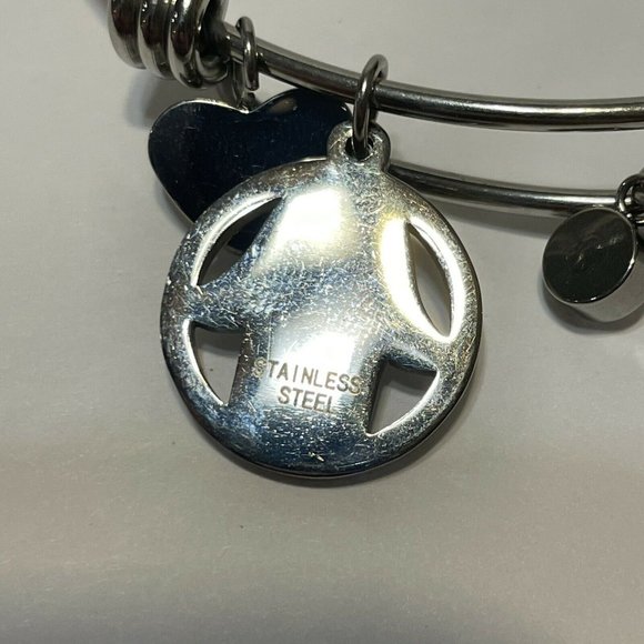 stainless steel adjustable slider bracelet hamsa  unity protection Silver Tone - Picture 7 of 9